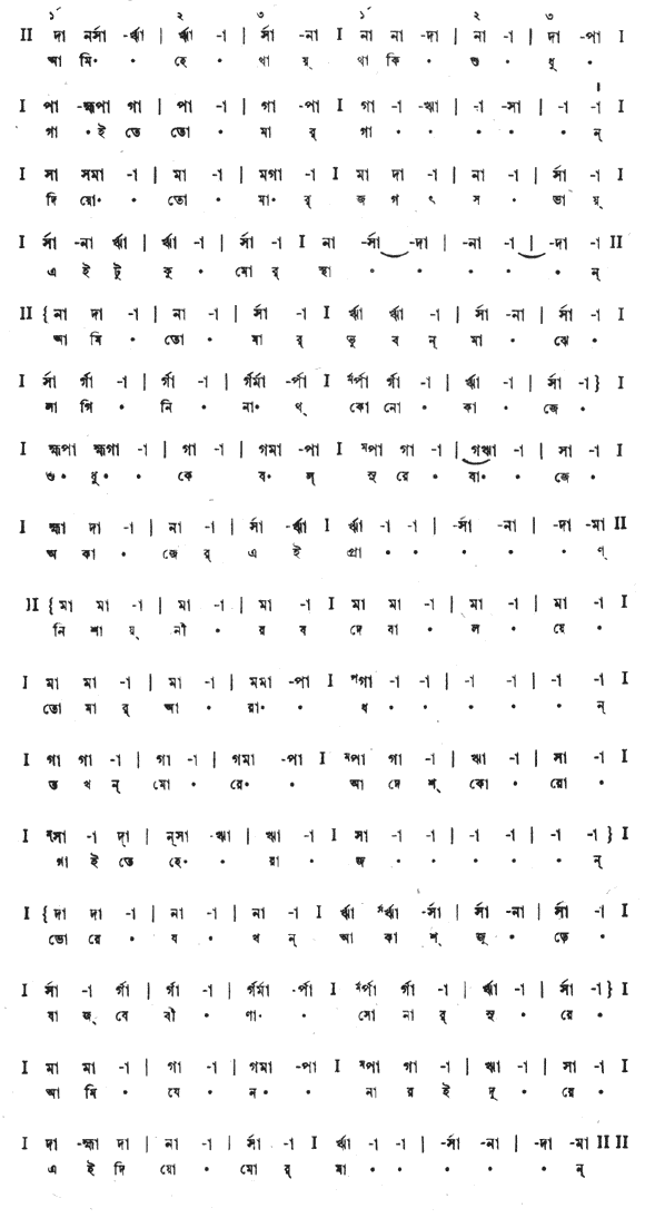 আমি হেথায় থাকি শুধু গাইতে তোমার গান (পূজা) - লিরিক্স - রবীন্দ্রনাথ ঠাকুর