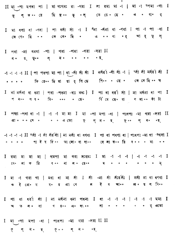 ভুল করেছিনু ভুল ভেঙেছে (প্রেম) – লিরিক্স – রবীন্দ্রনাথ ঠাকুর