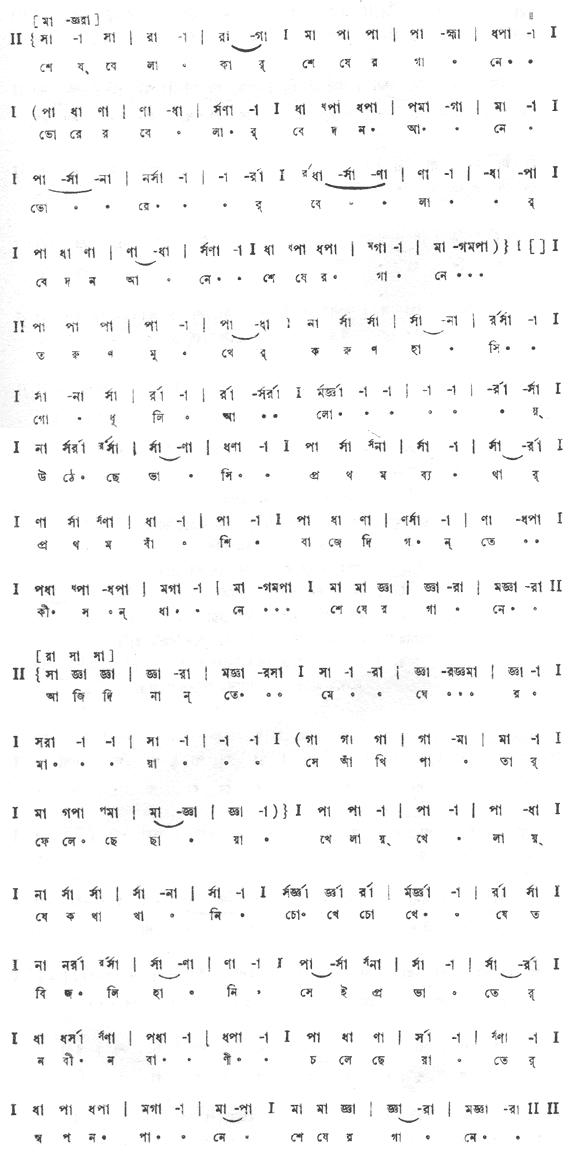 শেষ বেলাকার শেষের গানে (প্রেম) – লিরিক্স – রবীন্দ্রনাথ ঠাকুর