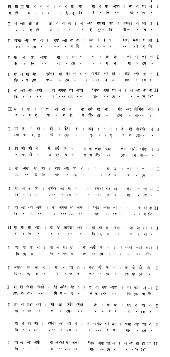 সখী ওই বুঝি বাঁশি বাজে (প্রেম) – লিরিক্স – রবীন্দ্রনাথ ঠাকুর