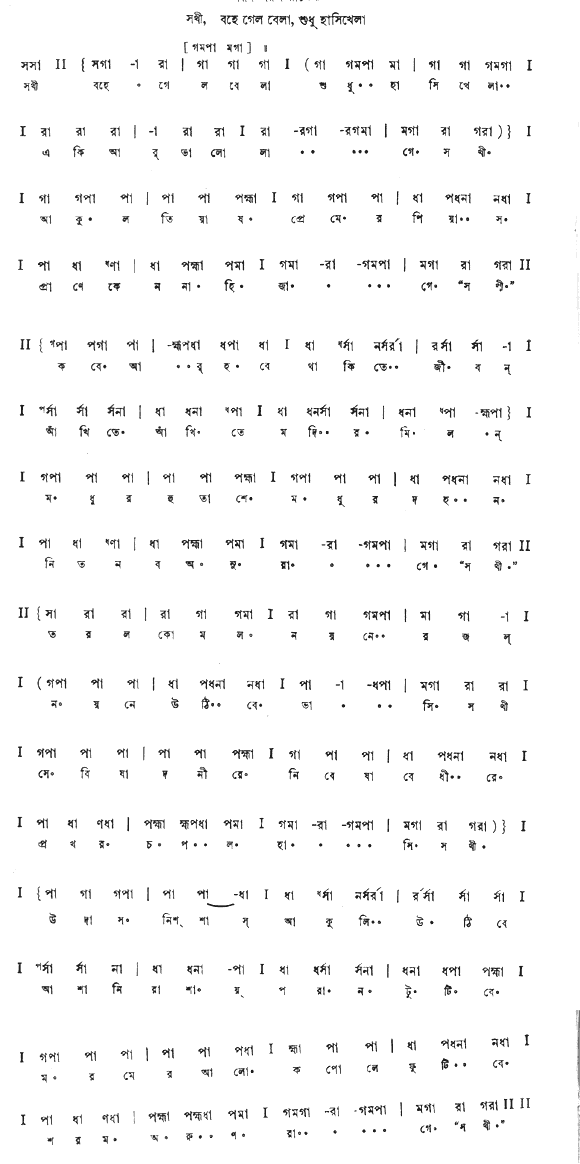 সখী বহে গেল বেলা (প্রেম) – লিরিক্স – রবীন্দ্রনাথ ঠাকুর