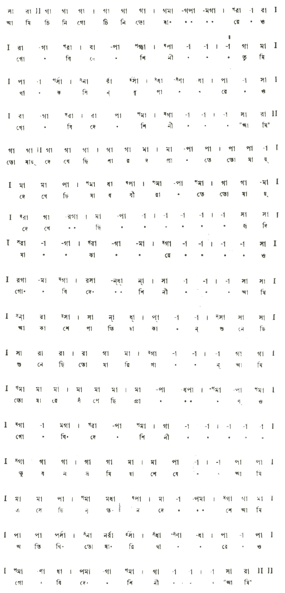আমি চিনি গো চিনি তোমারে ওগো বিদেশিনী (প্রেম) - লিরিক্স - রবীন্দ্রনাথ ঠাকুর