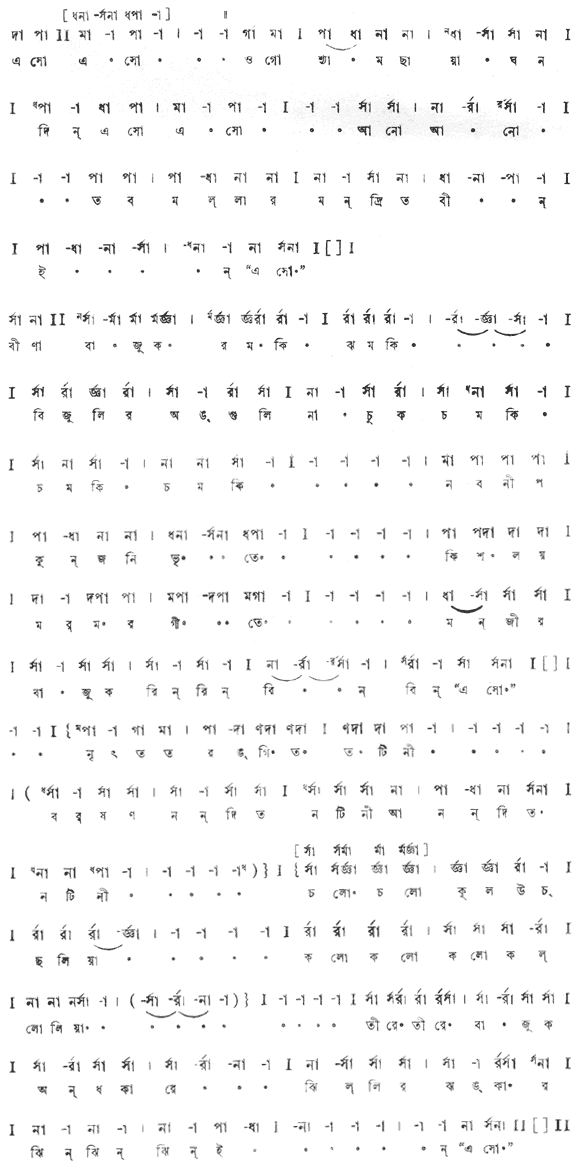 এসো এসো ওগো শ্যামছায়াঘন দিন (প্রেম ও প্রকৃতি) – লিরিক্স – রবীন্দ্রনাথ ঠাকুর