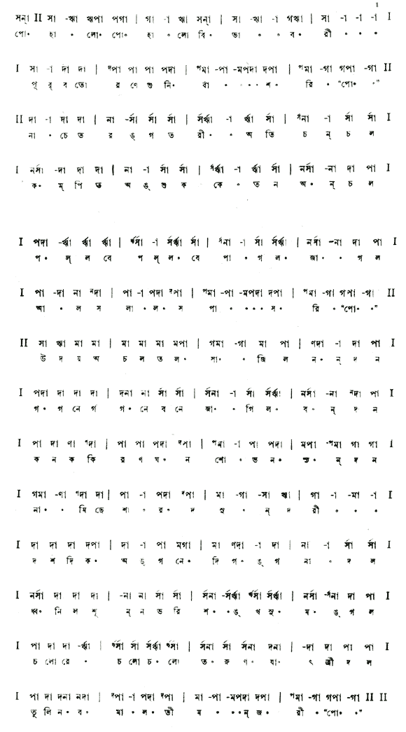 পোহালো পোহালো বিভাবরী (প্রকৃতি) – লিরিক্স – রবীন্দ্রনাথ ঠাকুর