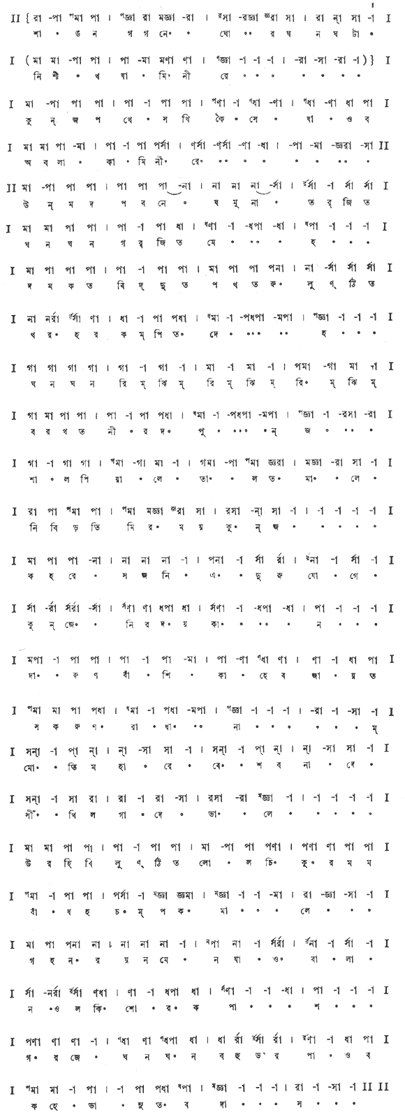 শাঙনগগনে ঘোর ঘনঘটা (প্রকৃতি) – লিরিক্স – রবীন্দ্রনাথ ঠাকুর
