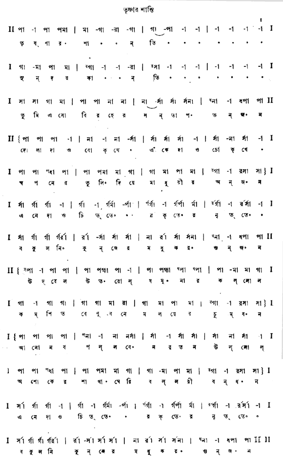 তৃষ্ণার শান্তি সুন্দরকান্তি (চিত্রাঙ্গদা - গীতবিতান) – লিরিক্স – রবীন্দ্রনাথ ঠাকুর