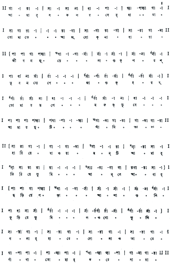 আমার সকল রসের ধারা (পূজা) - লিরিক্স - রবীন্দ্রনাথ ঠাকুর
