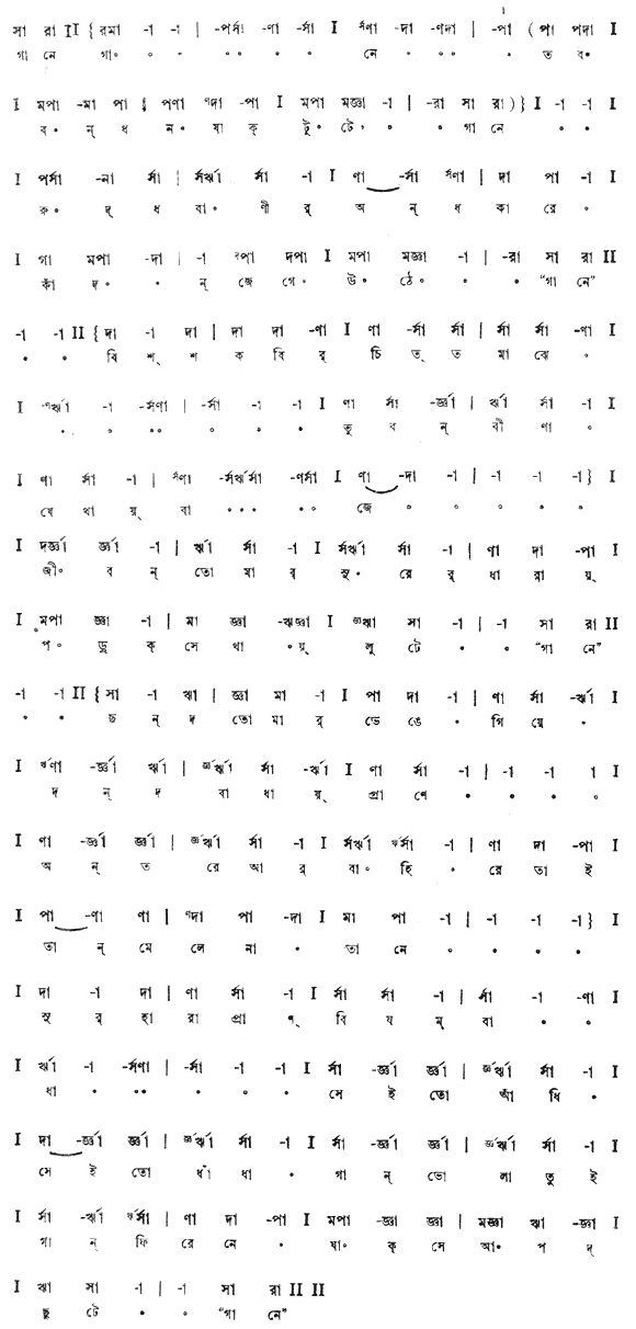 গানে গানে তব বন্ধন যাক টুটে (পূজা) – লিরিক্স – রবীন্দ্রনাথ ঠাকুর