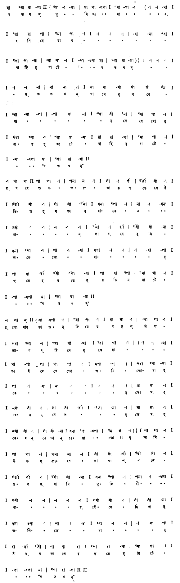 যতখন তুমি আমায় বসিয়ে রাখ বাহির-বাটে (পূজা) – লিরিক্স – রবীন্দ্রনাথ ঠাকুর