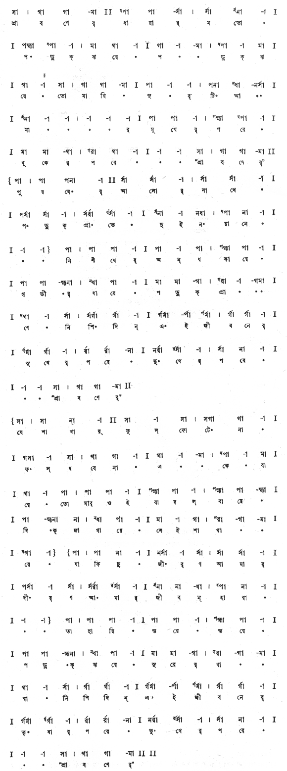 শ্রাবণের ধারার মতো পড়ুক ঝরে (পূজা) – লিরিক্স – রবীন্দ্রনাথ ঠাকুর