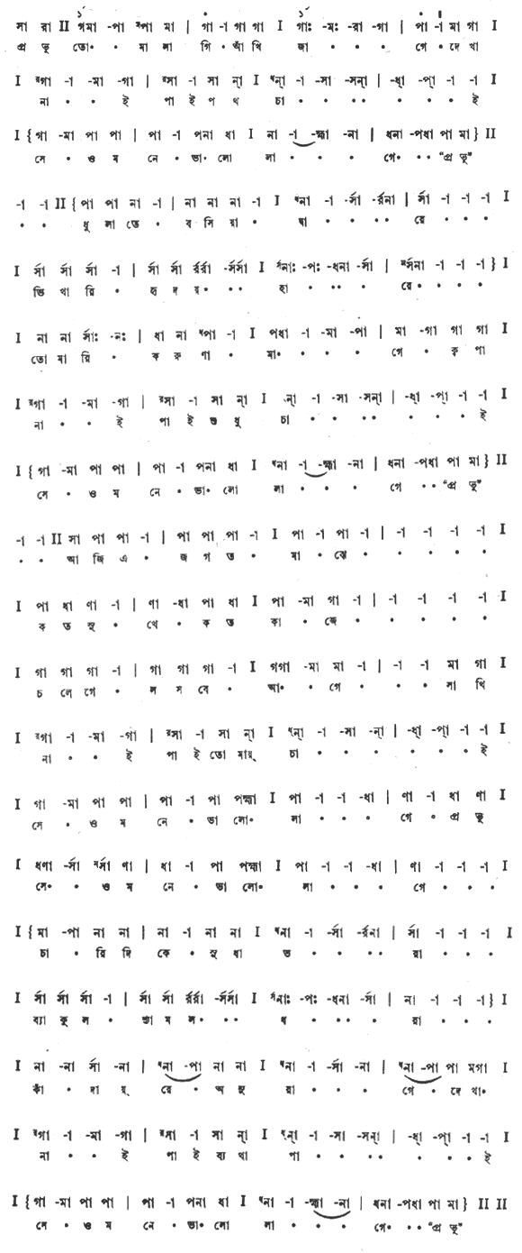প্রভু  তোমা লাগি আঁখি জাগে (পূজা) – লিরিক্স – রবীন্দ্রনাথ ঠাকুর