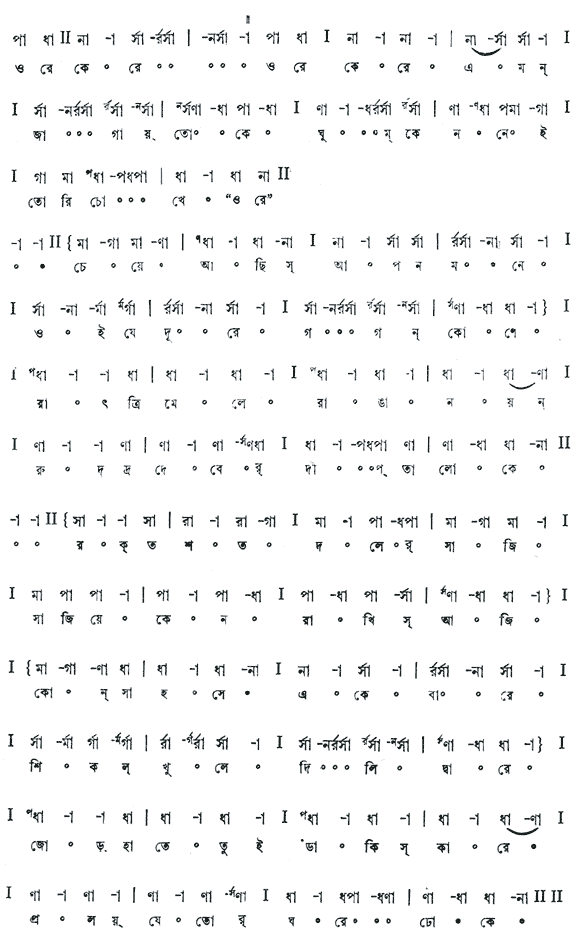 ওরে কে রে এমন জাগায় তোকে (পূজা) – লিরিক্স – রবীন্দ্রনাথ ঠাকুর