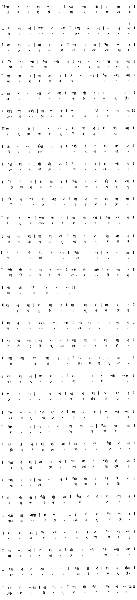 পান্থ তুমি, পান্থজনের সখা হে (পূজা) – লিরিক্স – রবীন্দ্রনাথ ঠাকুর