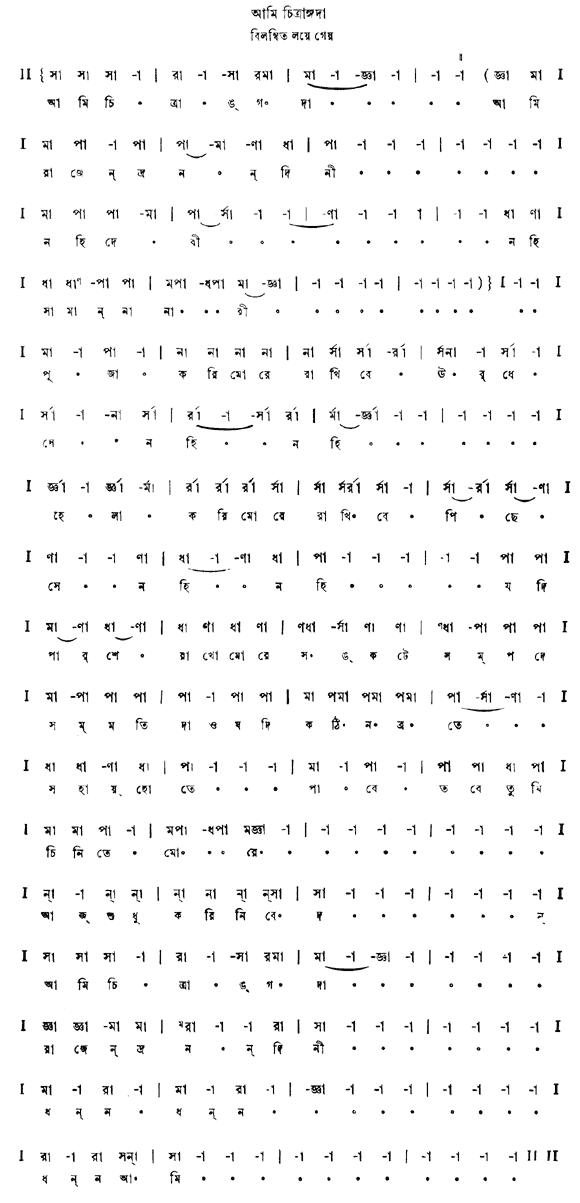 আমি চিত্রাঙ্গদা (চিত্রাঙ্গদা - গীতবিতান) - লিরিক্স - রবীন্দ্রনাথ ঠাকুর
