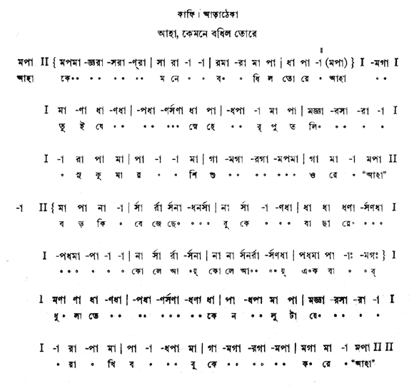 আহা কেমনে বধিল তোরে (কালমৃগয়া - গীতবিতান) - লিরিক্স - রবীন্দ্রনাথ ঠাকুর