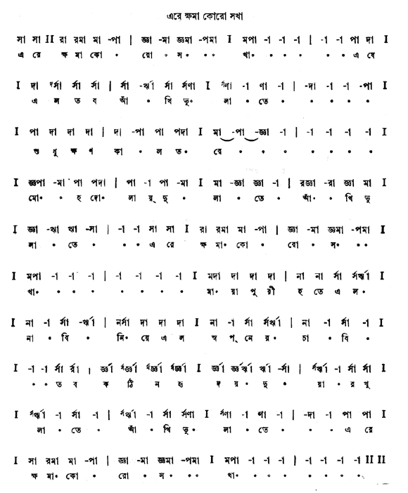 এরে ক্ষমা কোরো সখা (চিত্রাঙ্গদা  - গীতবিতান) – লিরিক্স – রবীন্দ্রনাথ ঠাকুর