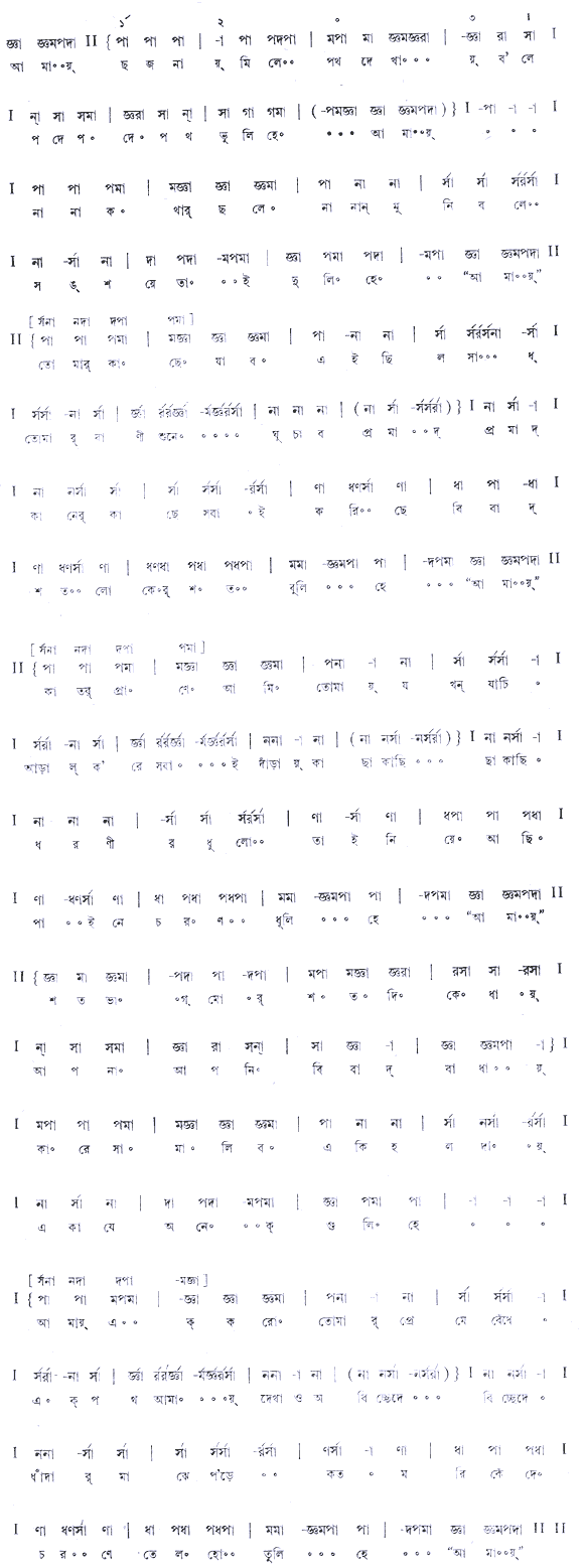 আমায় ছজনায় মিলে মিলে পথ দেখায় (পূজা ও প্রার্থনা) - লিরিক্স - রবীন্দ্রনাথ ঠাকুর