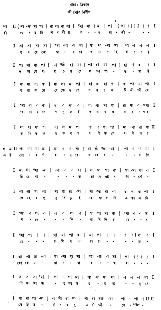 কী ঘোর নিশীথ নীরব ধরা
