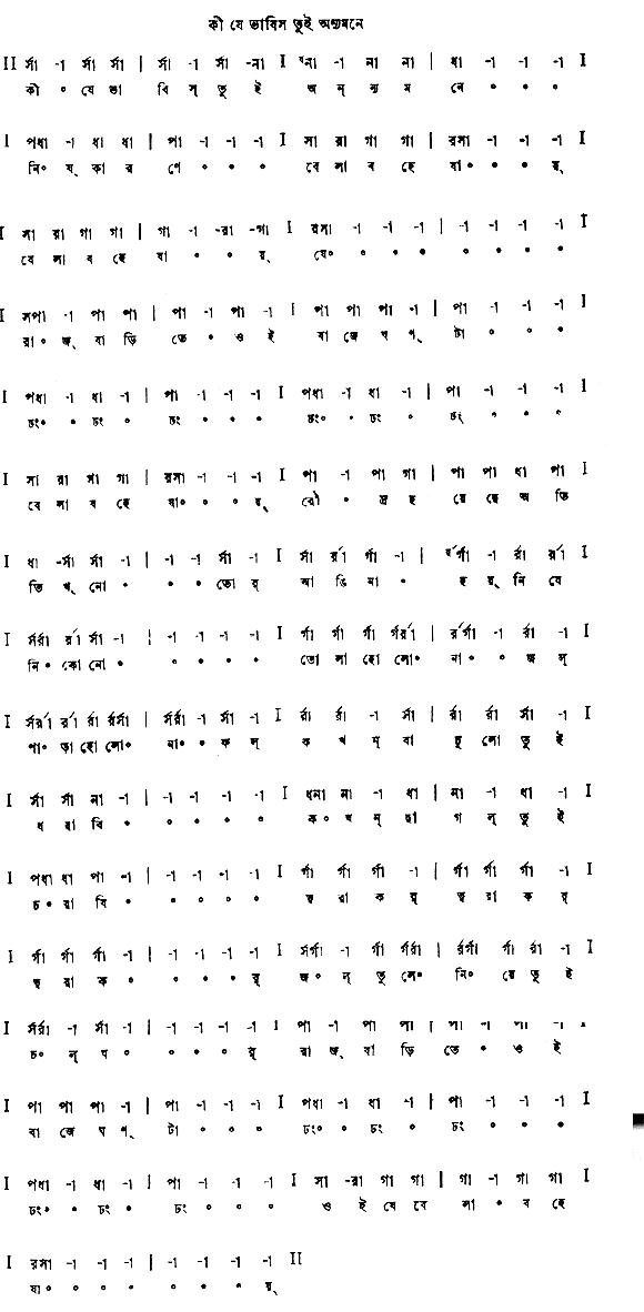 কী যে ভাবিস তুই অন্যমনে