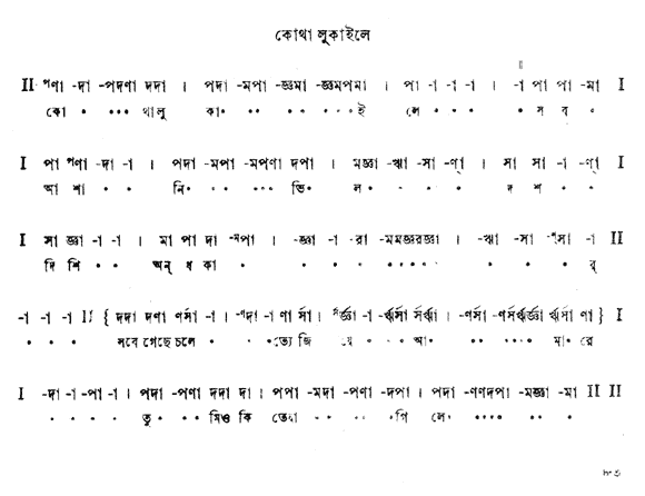 কোথা লুকাইলে (বাল্মীকিপ্রতিভা  - গীতবিতান) – লিরিক্স – রবীন্দ্রনাথ ঠাকুর