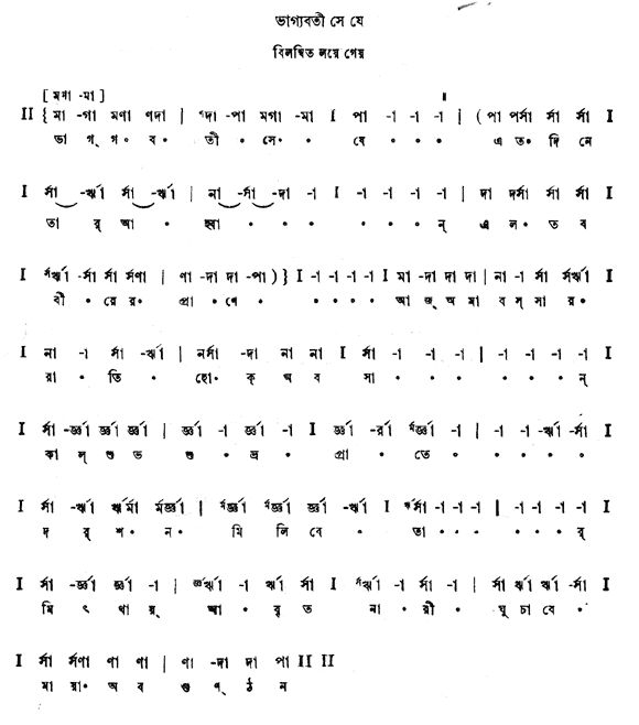 ভাগ্যবতী সে যে (চিত্রাঙ্গদা - গীতবিতান) – লিরিক্স – রবীন্দ্রনাথ ঠাকুর