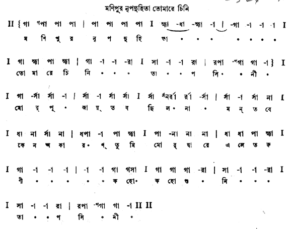 মণিপুরনৃপদুহিতা (চিত্রাঙ্গদা - গীতবিতান) – লিরিক্স – রবীন্দ্রনাথ ঠাকুর
