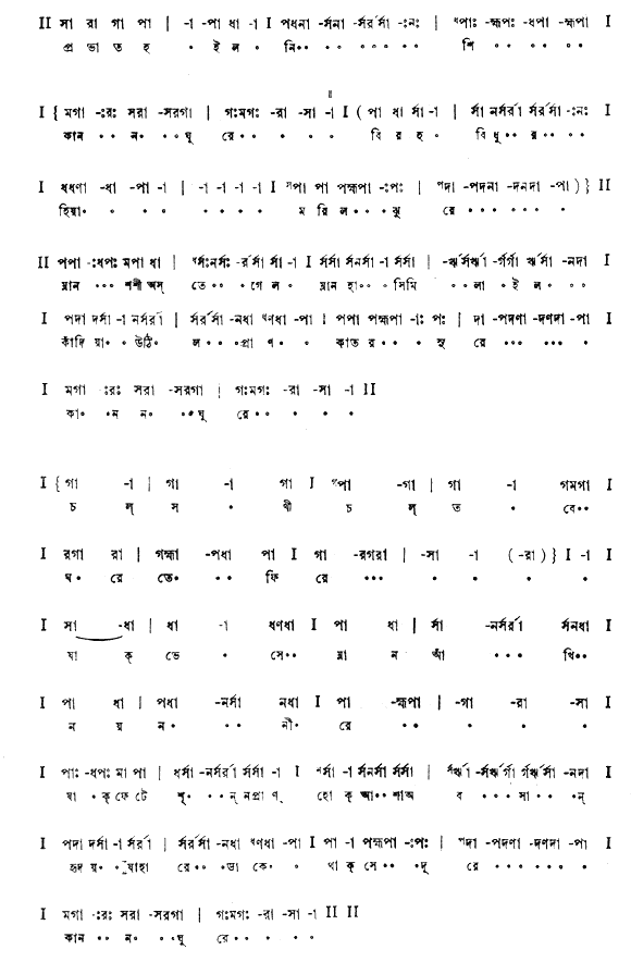 প্রভাত হইলো নিশি (মায়ার খেলা - গীতবিতান) – লিরিক্স – রবীন্দ্রনাথ ঠাকুর