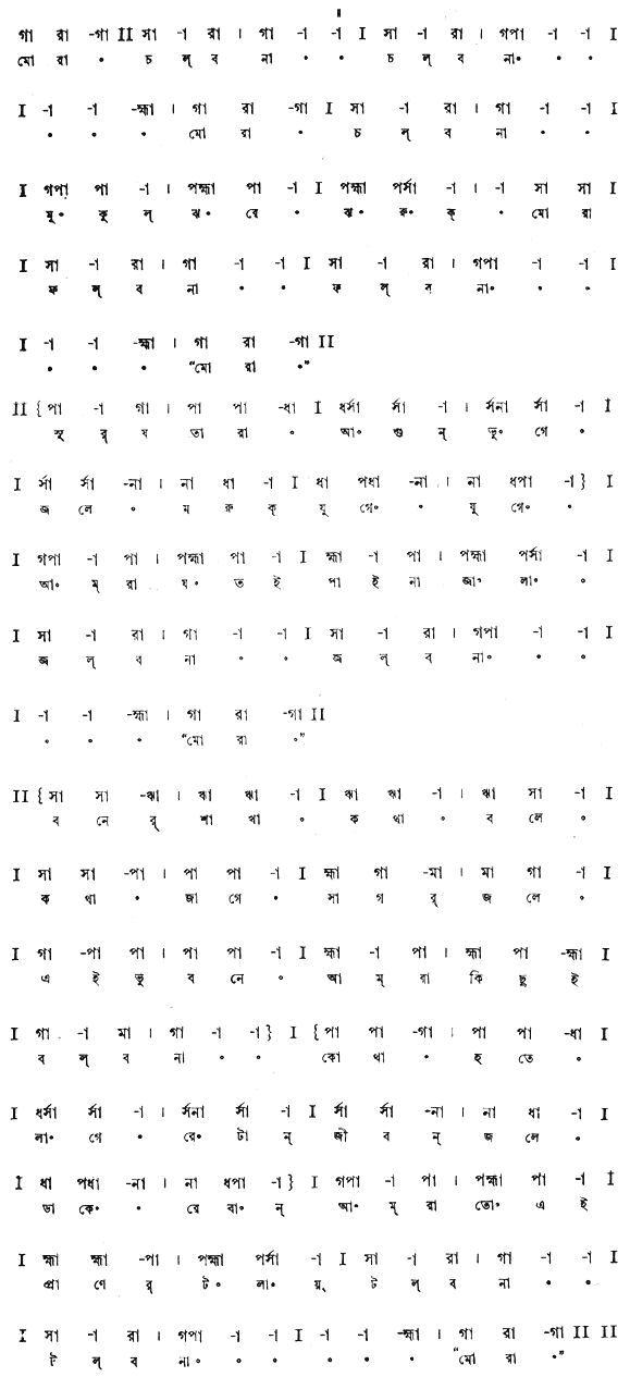 মোরা চলব না (নাট্যগীতি) – লিরিক্স – রবীন্দ্রনাথ ঠাকুর